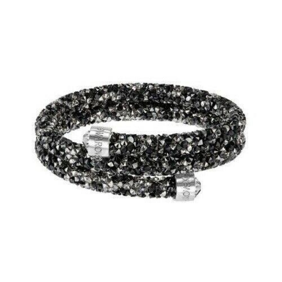 New Swarovski Crystal `crystaldust` Double Bracelet in Dark Medium Factory - Picture 2 of 4